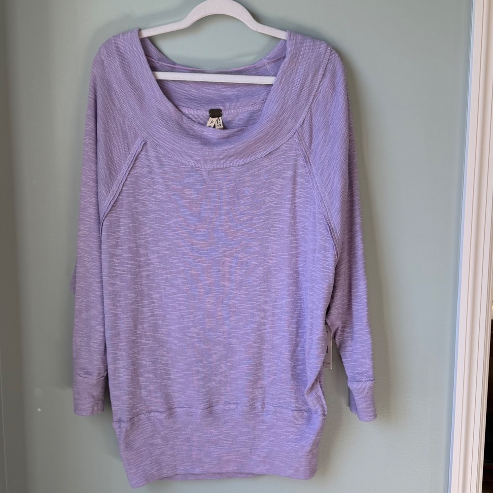 NEW Free People We The Free Lilac Dust Slouchy Dolman Top Cotton Blend Small NWT
